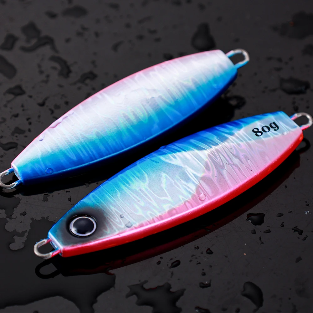 CASTFUN plantillas de Metal 60g 100g UV lento agua salada Jigging señuelo Jigging cebos artificiales señuelos aparejos de pesca - imagen 5