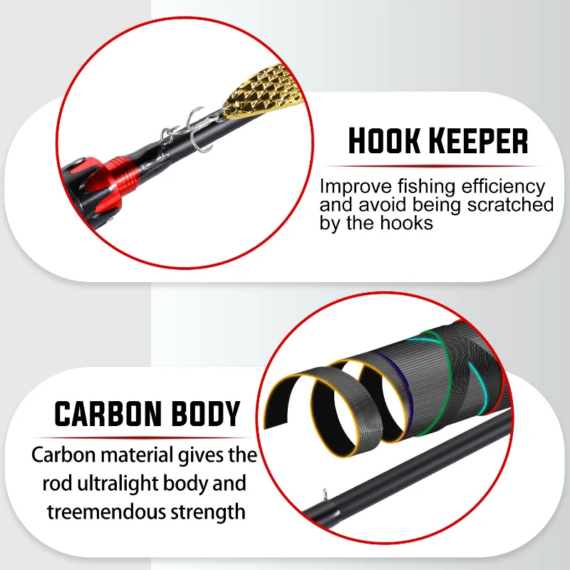 Sougayilang-caña de pescar giratoria de fibra de carbono, Kit de carrete de pesca de alta velocidad, 2,1: 1, 5,2 m - imagen 4