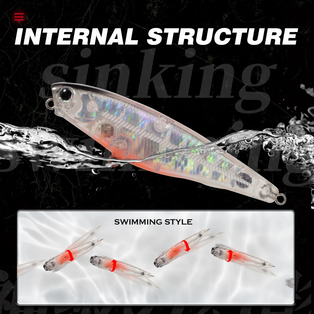 Hunthouse-Mini señuelo de pesca de superficie flotante, cebo duro de 60mm, 4,1g, Topwater WTD para Lucio, trucha, aparejos de lubina - imagen 4