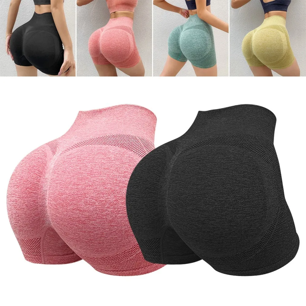 Shorts deportivos cintura alta para mujer push-up, efecto elevador - imagen 2