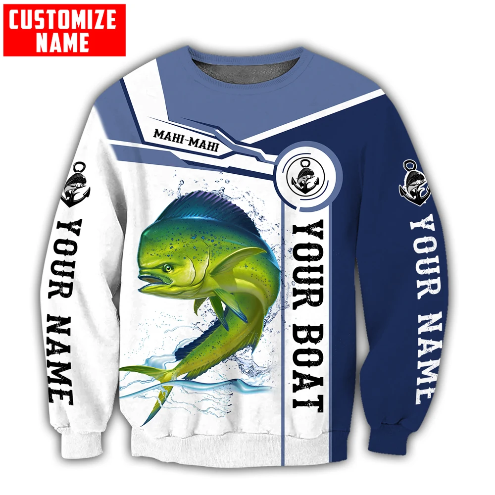 Sudadera Mahi-Mahi 3D unisex – Estampado de pesca con cremallera - imagen 3