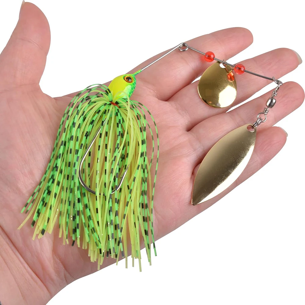 6 uds Señuelos de Pesca Spinnerbait Bass trucha señuelo Spinner cebos Kit Buzzbait Spinnerbait Jigging para lubina Lucio trucha salmón - imagen 5