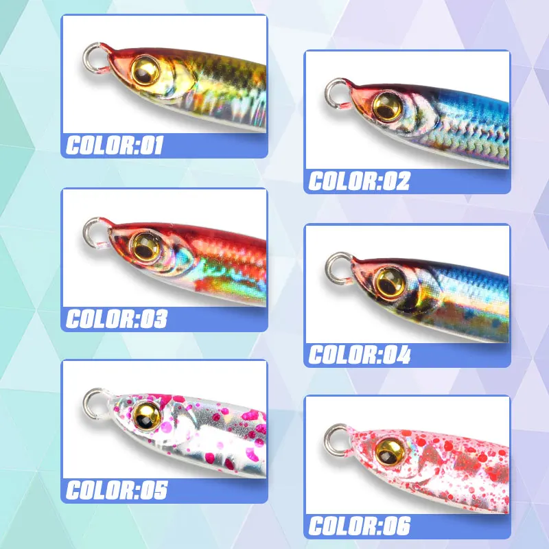 Magic Works-señuelos de plantilla de Metal pequeños para pesca, 3g, 5g, 8g, Micro plantilla, cebo para peces, Jigging de orilla de agua dulce, cebo Artificial para Tucunare - imagen 3