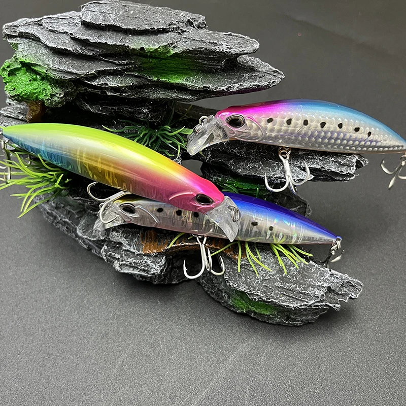 Cebos duros artificiales de pececillo que se hunden, 30g, 95mm, agua salada, lubina de fundición larga, Swimbait, andador de playa, señuelo de pesca pesado de alta calidad - imagen 5