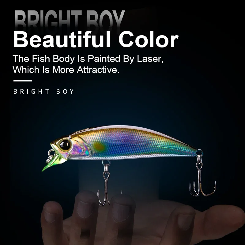 Kingdom Micro Fly Minnow Señuelos de Pesca 3,6g 7g 45mm 60mm cebo de palo que se hunde Artificial ruido duro Wobbler pesca Crankbait Bass - imagen 4