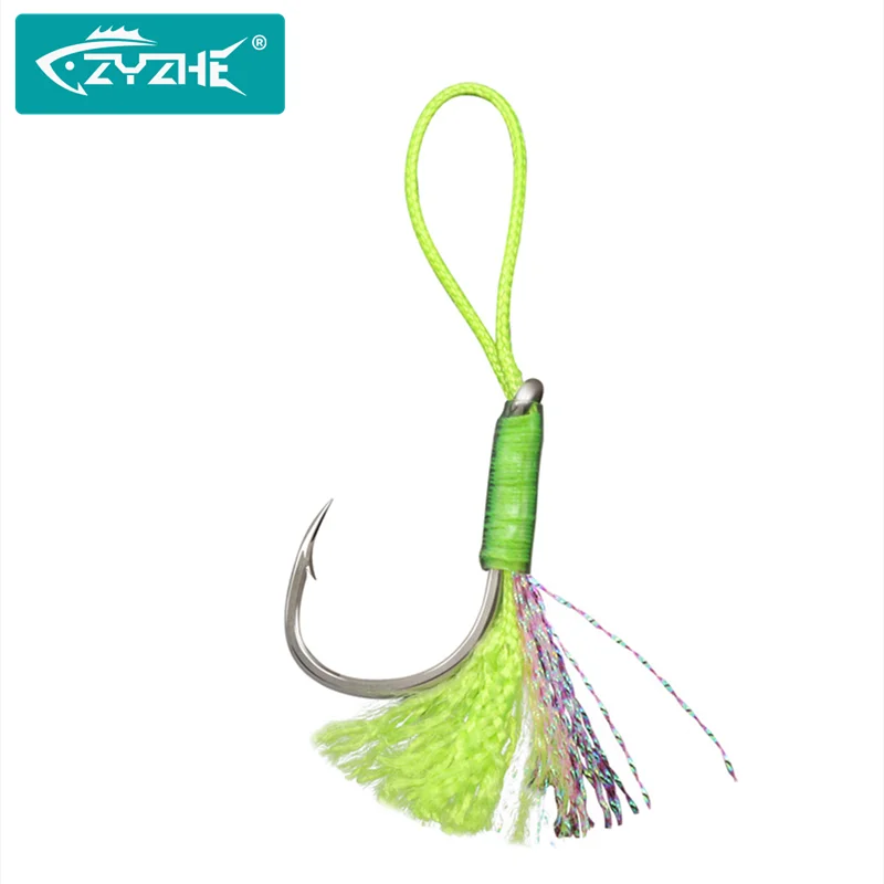 ZYZHE Anzuelos Jig – Acero al carbono para agua salada y dulce