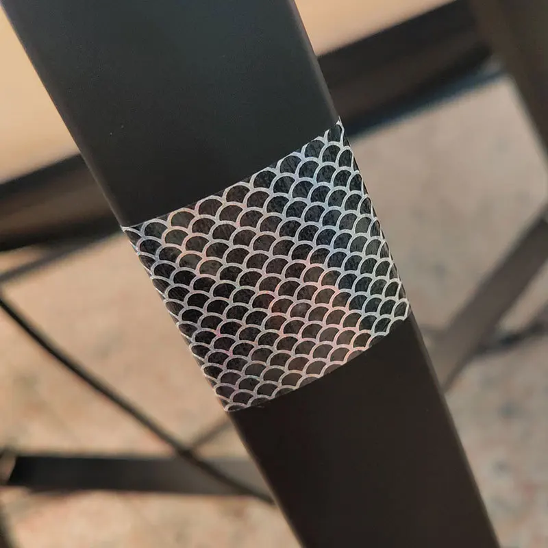 Pegatina de cebo transparente de 20x10cm, patrón de escamas de pescado plateado, resistente al agua, láser arcoíris, accesorios de señuelo DIY, 6 unidades por lote - imagen 5