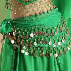 Cinturón de danza del vientre con cadena y bufanda de cadera para disfraz de espectáculo