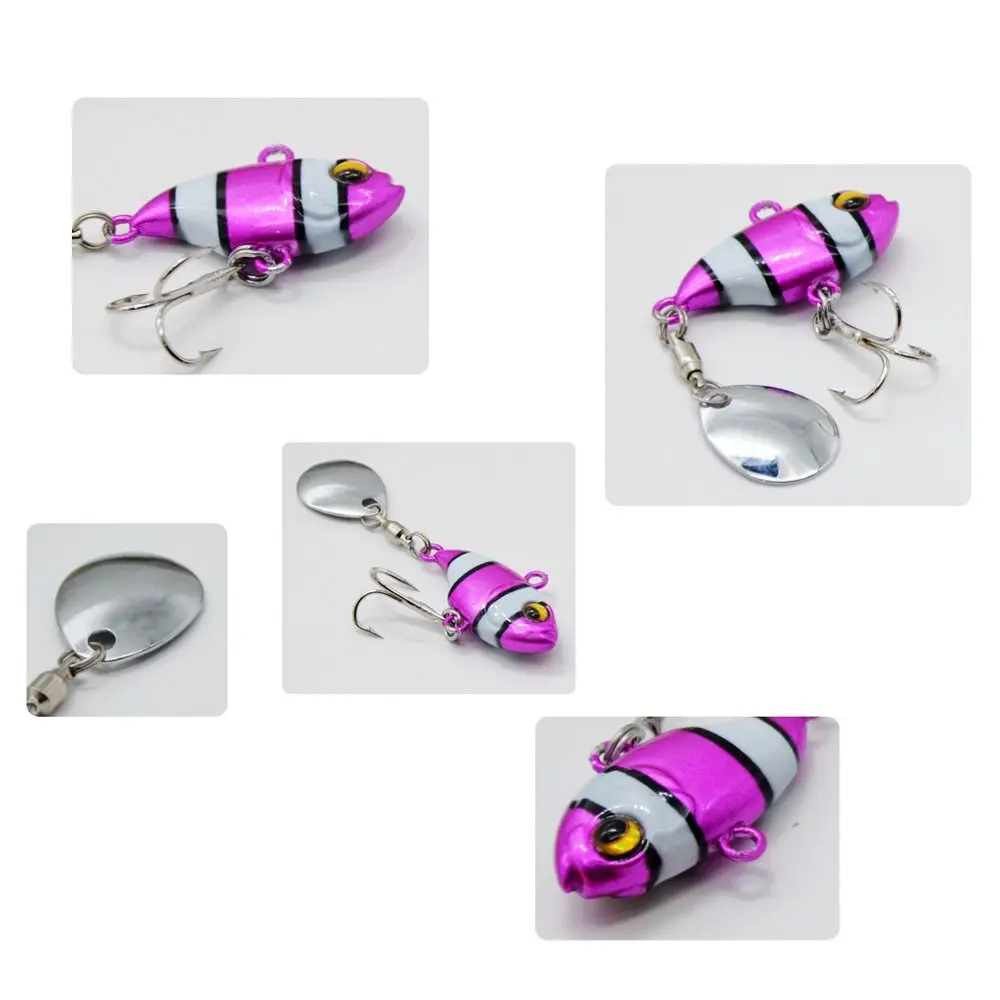 Cebo de pesca de Metal con anzuelo triple, Wobblers, Crankbaits, lentejuelas, VIB, señuelo, cuchara giratoria de Metal, señuelo de pesca en hielo, 1 ud., 2023 - imagen 2