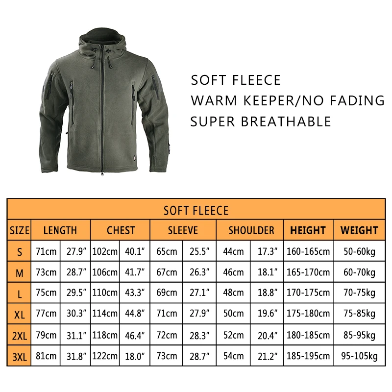 Chaquetas de lana de invierno para hombre, chaqueta táctica con cremallera completa para exteriores, abrigo de trabajo cálido a prueba de viento, ropa deportiva para acampar en EE. UU. - imagen 3