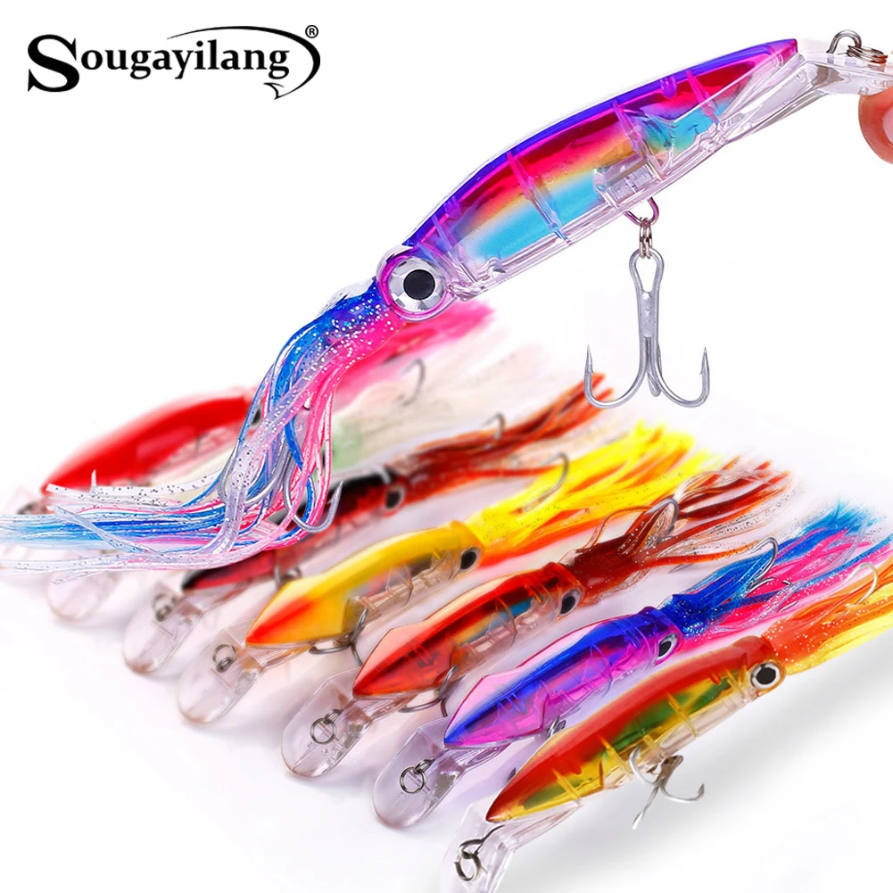 Señuelo calamar 3D Sougayilang – Silicona y plomo para pesca - imagen 2