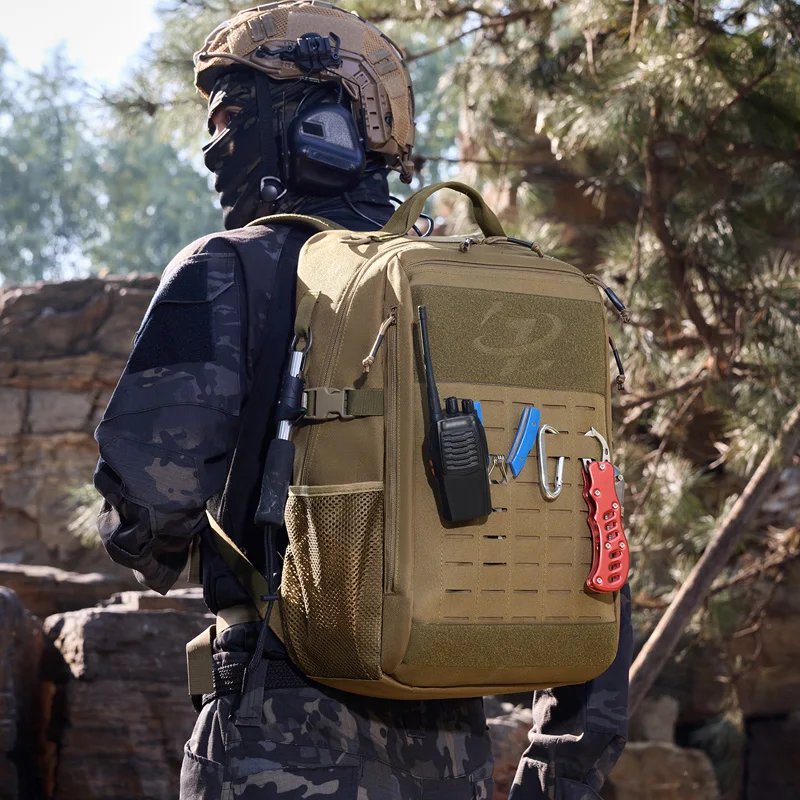 Mochila táctica de pesca, mochila de almacenamiento de aparejos de gran capacidad, mochila multifuncional para deportes, viajes, Camping, pesca, para hombre - imagen 5