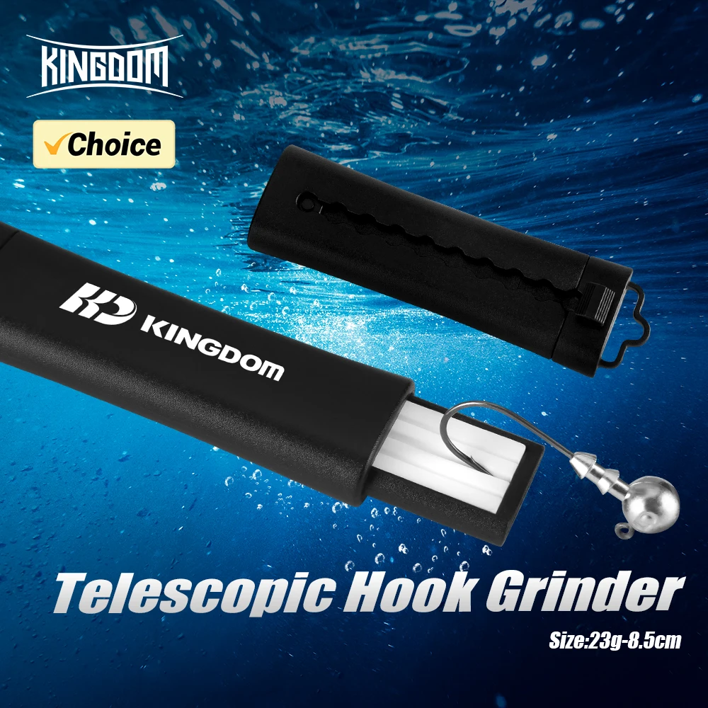 Kingdom-afilador de anzuelos de pesca portátil, Mini anzuelo telescópico de bolsillo, herramientas para afilar campamento, caminata, accesorios de pesca al aire libre - imagen 2