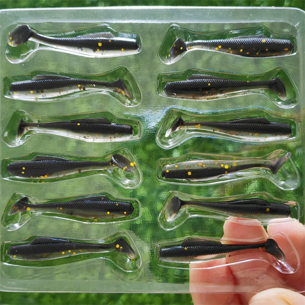 12 Uds TPR flotante Mini señuelo de Pesca suave 0,5g/40mm pequeño cebo Ttail Wobbler Isca Pesca aparejos de Pesca artificiales - imagen 5