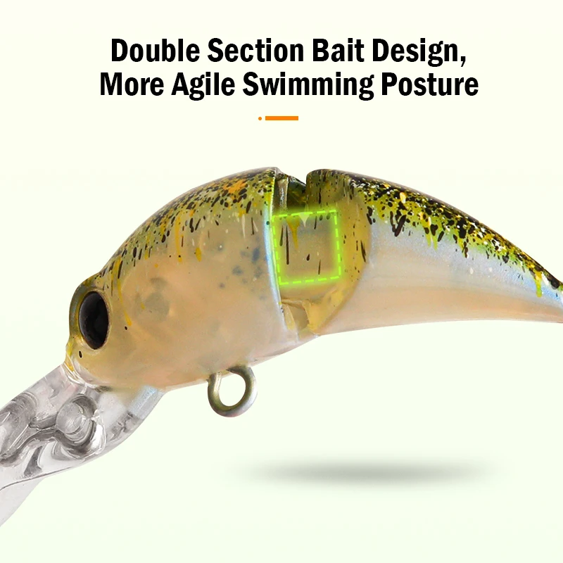LEYDUN 35mm 2,6g Micro Señuelos de Pesca dos Secciones pececillo flotante buceo poco profundo Crankbait pesca Artificial Swimbaits señuelo - imagen 3