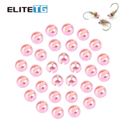 Elite TG-Cuentas ranuradas de color rosa claro metálico para pesca con mosca, plantilla de pesca con mosca de 2,5 ~ 3,8mm, moscas de ninfas, Material DIY, señuelo tipo paleta de trucha