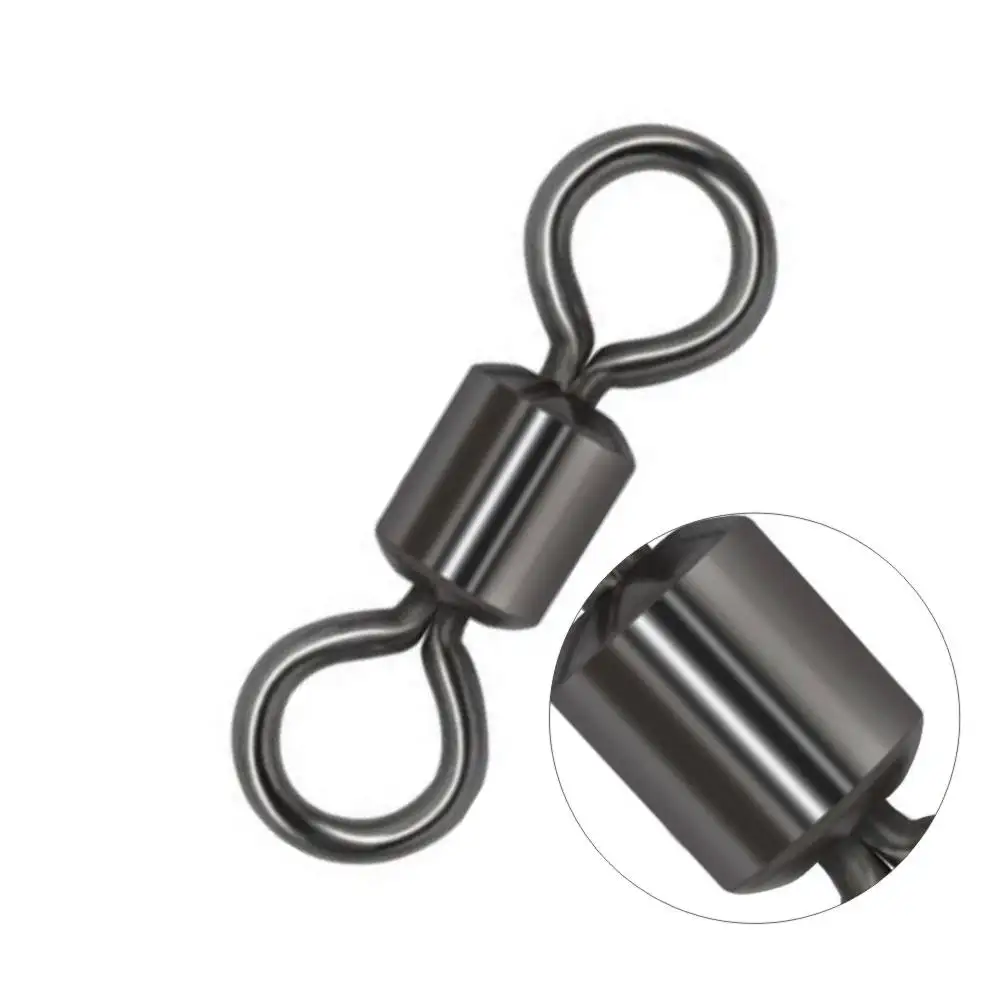 Aparejos Topline 50 Uds conector de pesca giratorio fuerte pesca giratorio conector de acero inoxidable anillo sólido rodamiento de barril - imagen 3