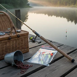 Juego de flotadores de pesca, flotador de madera de bálsamo portátil para agua dulce, agua salada, invierno, exterior, engranajes de pesca en hielo, accesorios de pesca, 10 Uds.