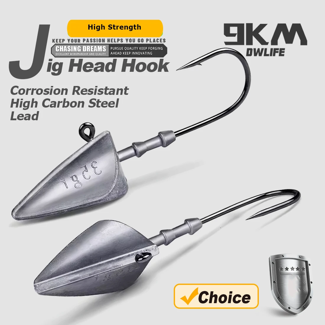 Jig Head Triple 9KM – Cabeza plomada para mar y río