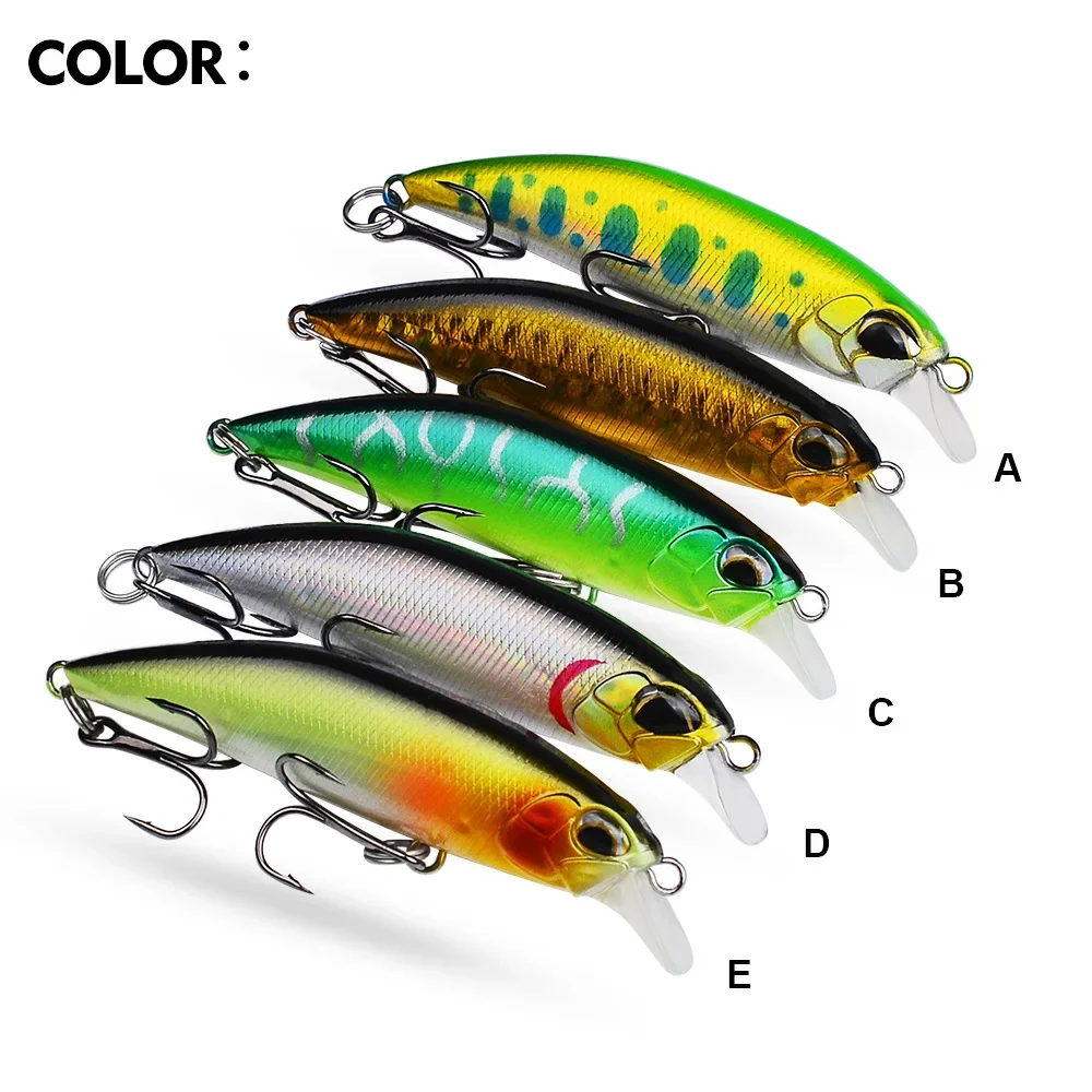 Señuelos de pesca Wobblers de pececillo que se hunden, 5cm, 3,8g, 7cm, 8g, cebo duro de plástico Artificial para trucha, aparejos de pesca de lubina Crankbait, 5 uds. - imagen 3