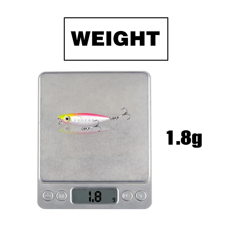 Mini señuelos duros de Lucio, cebos artificiales con anzuelo triple, aparejos de Crankbaits de natación, 4,5 cm, 1,8g, 1 piezas - imagen 3