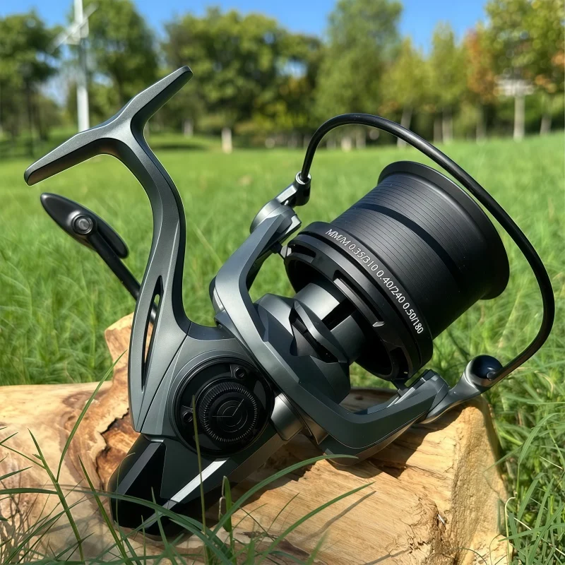 Carrete de pesca giratorio de gran capacidad, serie 9000/12000/14000, 20KG, potente relación de engranaje 4,8:1, rueda de Jigging de agua salada para todas las aguas - imagen 3