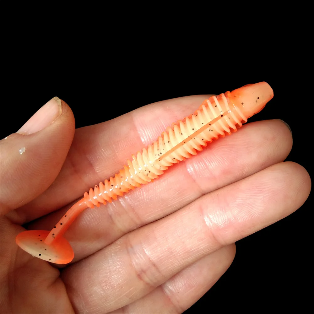 Swolfy 6,5 cm/2,3g 7,5 cm/4,6g 10,5 cm/9,3g sábalo señuelos blandos artificiales 3D ojo señuelo de pesca leurre cebo de silicona cola en T Wobbler - imagen 5