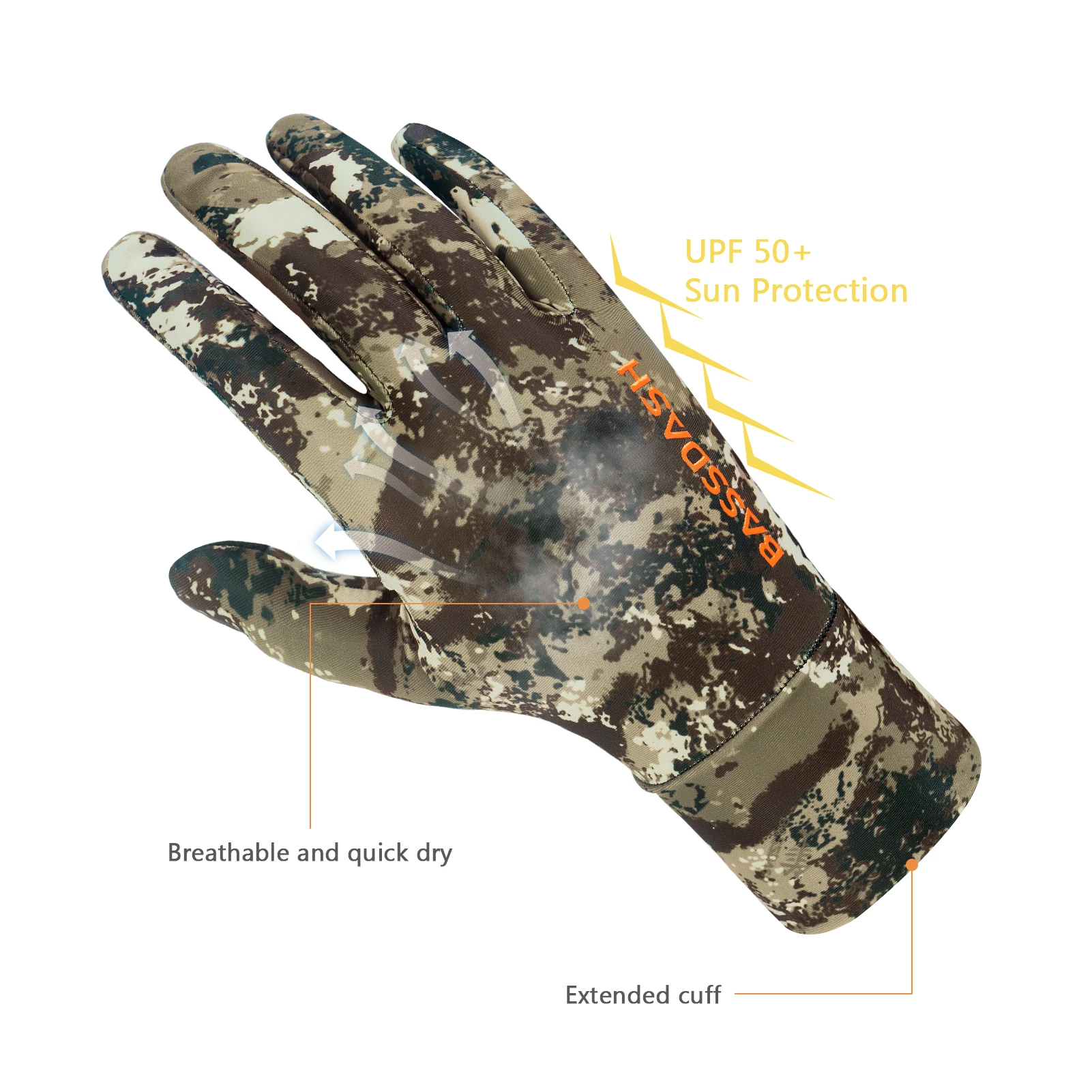 Guantes de caza ligeros UPF 50 + camuflaje para hombre, HG05 - imagen 4