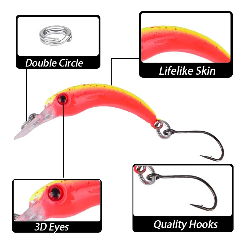 8 Uds señuelo de pesca de hundimiento lento Micro señuelos cebo de pececillo Artificial Wobblers para trucha lubina ﻿ - imagen 3