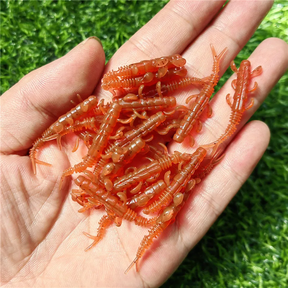 Mini Señuelos de Pesca de gusano suave, cebos artificiales de silicona de 0,35g/40mm, 40 piezas, TPE, aparejos de pesca de lubina, carpa, Lucio - imagen 3