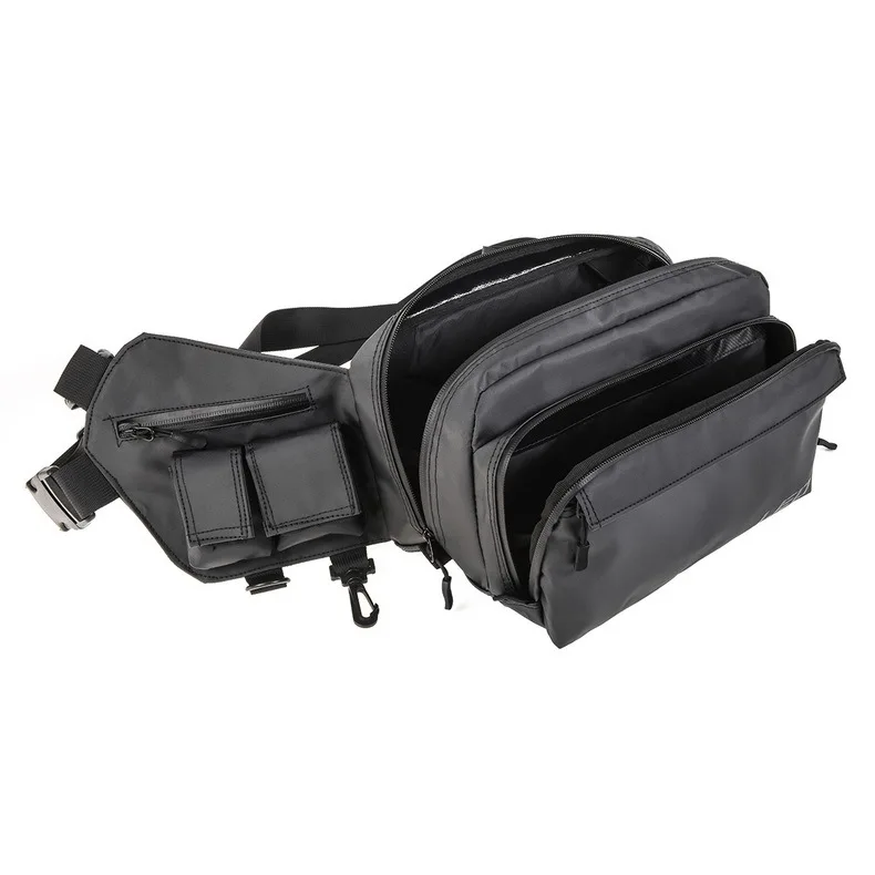 Bolsa de servicios negros elegantes con múltiples compartimentos para conveniencia y organización