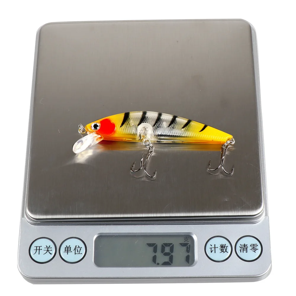 Señuelo de pesca de 6,5 cm/8g, equipo de pesca de tiro largo, cebo duro Minnow, ojos 3D, cebo láser con 2 ganchos triples - imagen 4