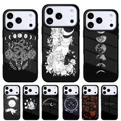 Funda para iPhone con diseño de bruja y luna – Compatible 17/16/15/14/13