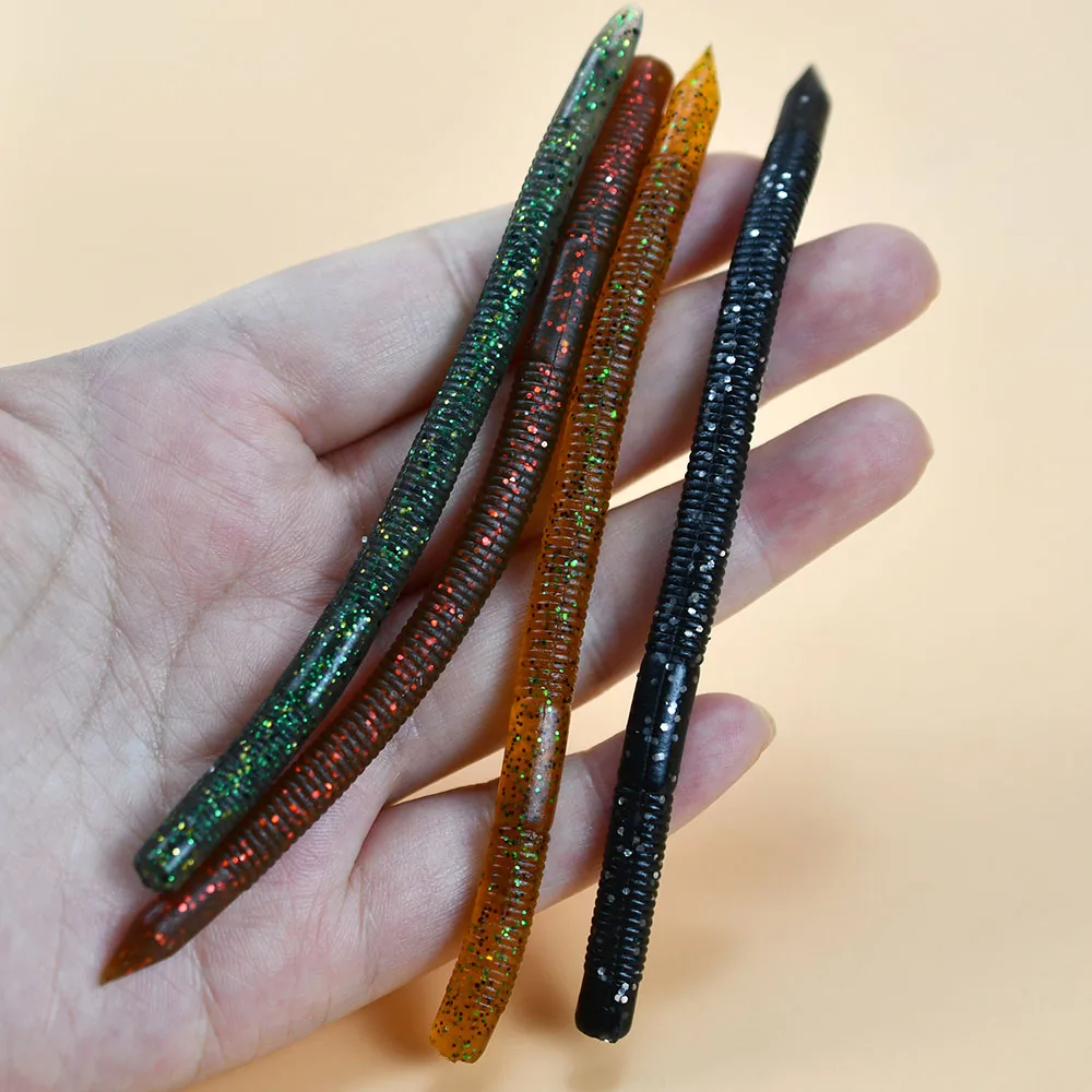 Señuelos blandos estilo Senko para lubina, cebos de plástico para gusano, multicolor, regalo de pesca rentable, 8 Uds. - imagen 2