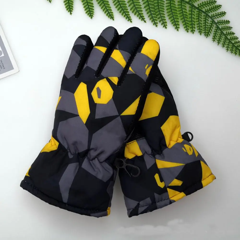 Esquí invierno debe antideslizante espesar guantes de esquí cálidos manopla de manga larga a prueba de viento impermeable nieve Snowboard