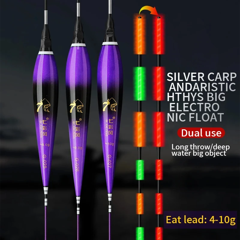 Anzuelo de mordida flotante luminiscente electrónico, pesca nocturna fluorescente que cambia de color, accesorios de pesca de agua dulce, herramientas para exteriores - imagen 3