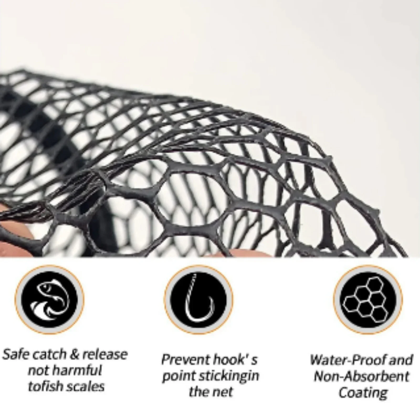 SANLIKE-red de pesca plegable de 1,1 m, poste telescópico de fibra de vidrio, recubierto de goma antienredos para aparejos de pesca de agua dulce y salada - imagen 4