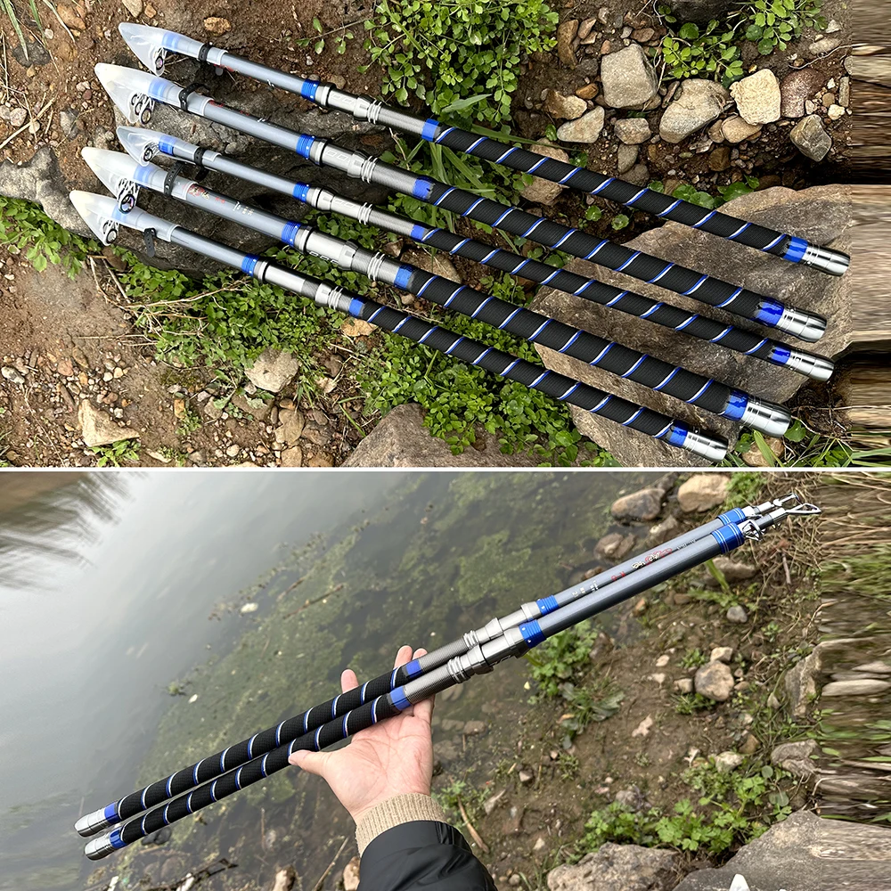 Telescopic Hard Super-rotating Fishing Rod 2.1/2.4/2.7/3.0/3.6M Portable Ocean Sea Rod 7.5kg Travel Sea Boat Spinning Rod - imagen 5