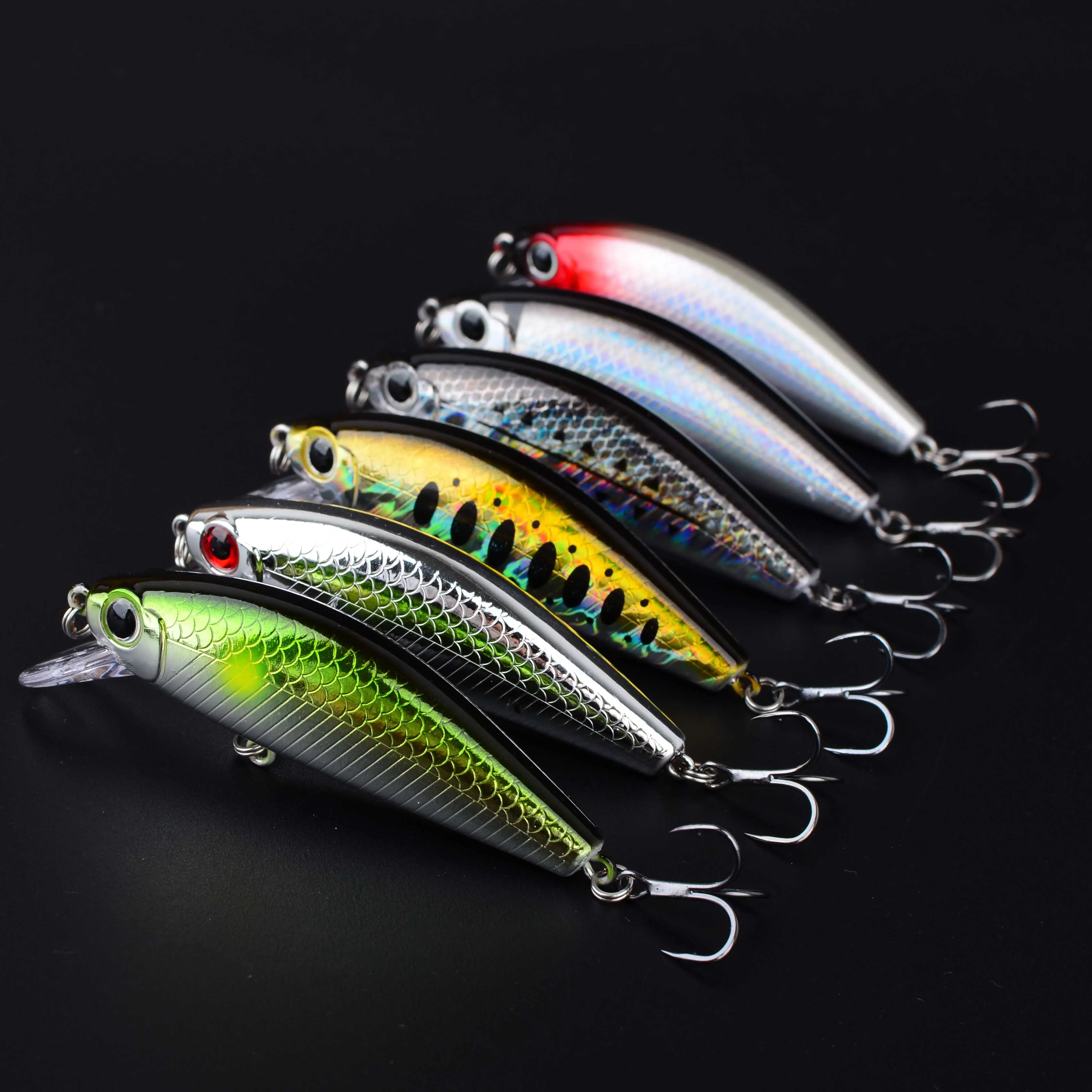 6 uds Minnow Señuelos de Pesca Jerkbait Bass Pike Carkbait Wobblers Swimbait cebo profesional - imagen 5