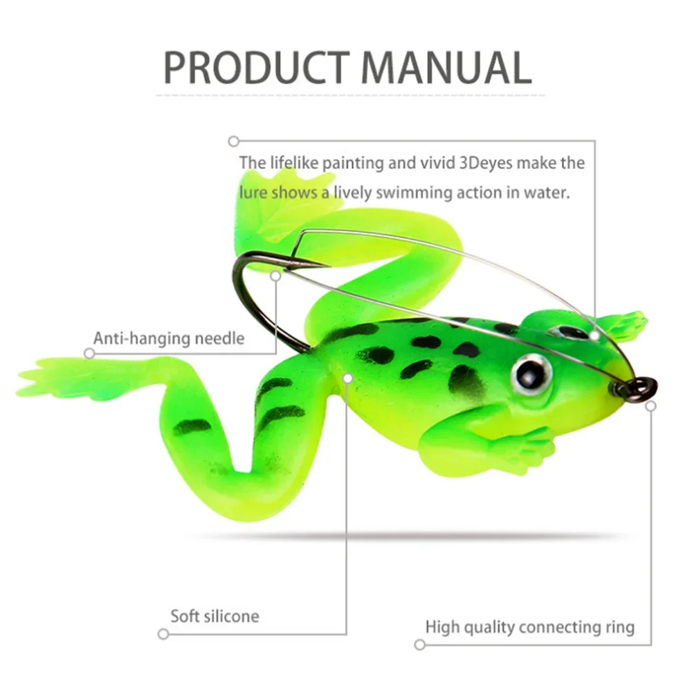Cebo Luya de rana trueno, asesino de peces negros, 5,2g/6cm con un solo gancho, cebo suave de rana, cebo de simulación de insectos suaves, artefacto de pesca - imagen 5