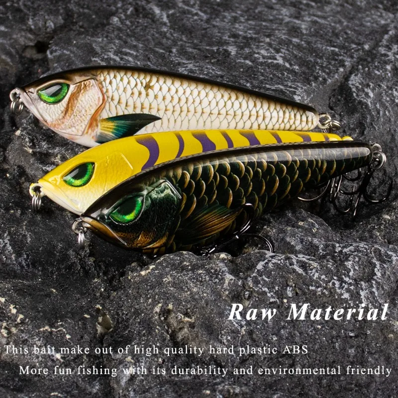 13cm 40,5g nuevo Glide Jerkbait Pike Mosky cebo duro hundimiento lento tobogán Señuelos de pesca Wobble calidad anzuelos sonajero cebos - imagen 4