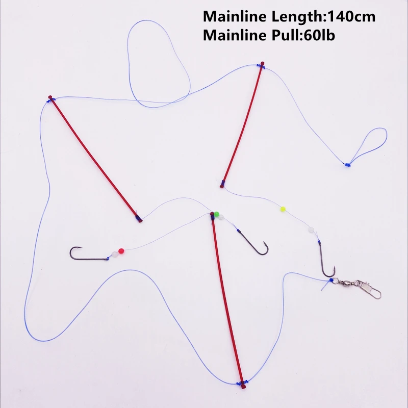 Anzuelos de cuerda para pesca, aparejo de pesca con Sabiki de 3 brazos, equilibrio Pro, aparejo de cebo, 2 paquetes * señuelo de atún - imagen 2
