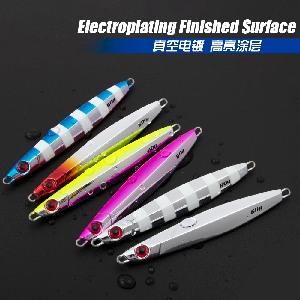 Señuelo jigging metálico electrochapado luminoso para agua salada - imagen 4