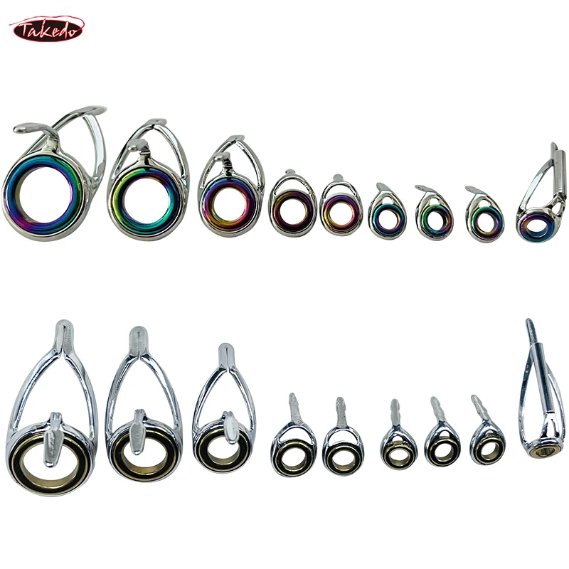TN18-1 5 juegos de anillos de cerámica de acero inoxidable con luz de fundición, Kit de reparación de guías de caña, accesorios de repuesto de tamaño mixto para pesca - imagen 4