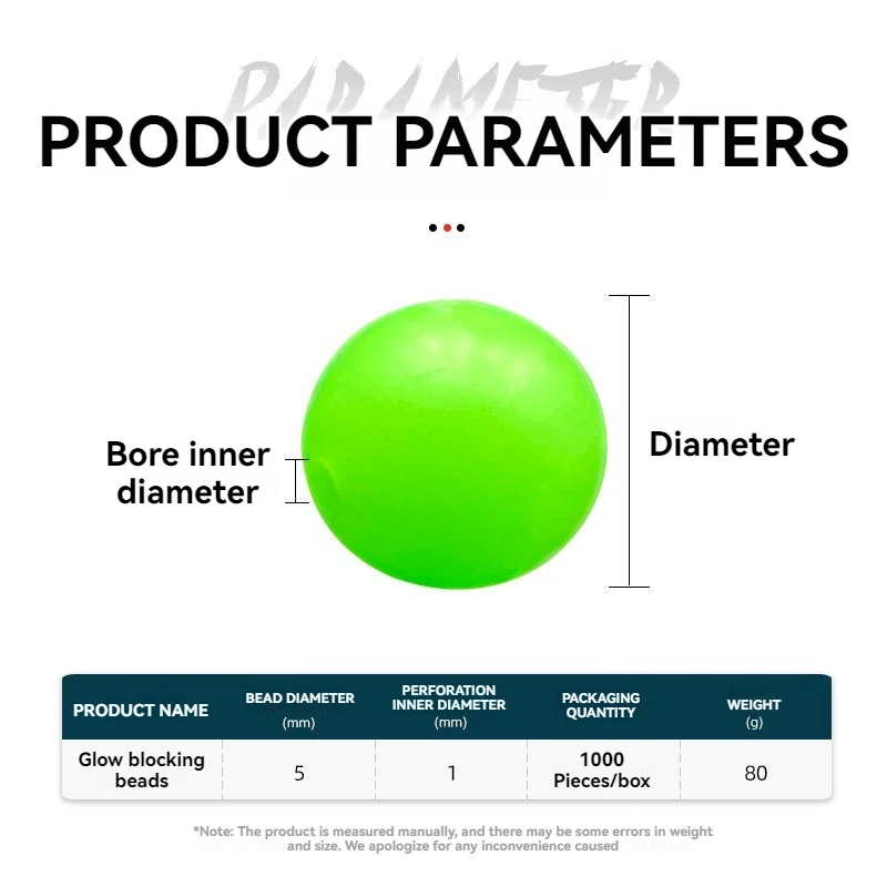 Cuentas de bloqueo de luz nocturna para pesca en roca, 1000 unids/caja, granos espaciales fluorescentes, bolas flotantes redondas, luz brillante para juego al aire libre - imagen 5