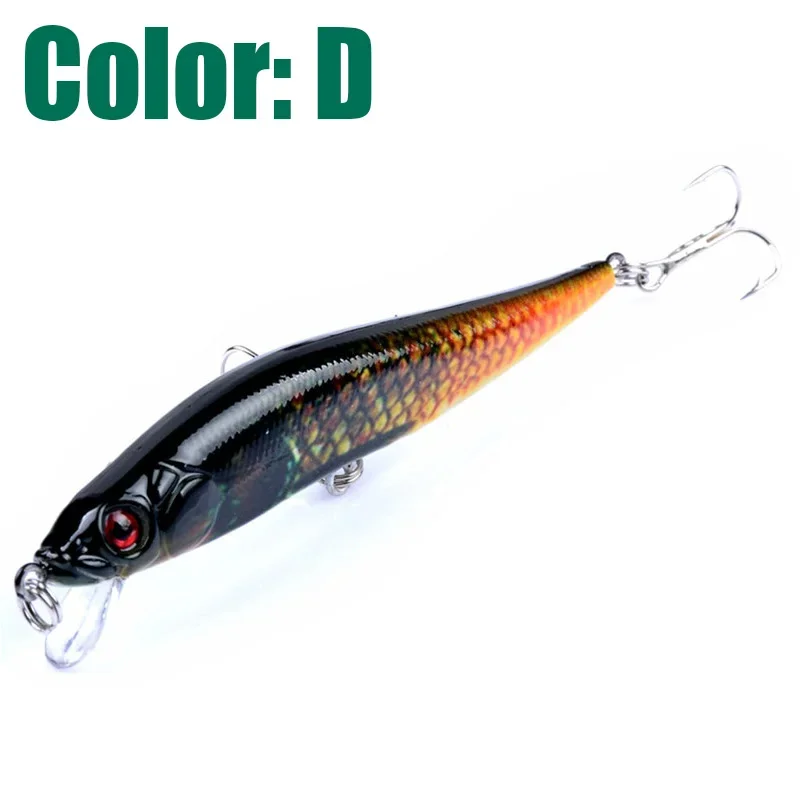 Señuelos de Pesca Minnows, 10cm, 9,5g, Wobbler, Crankbait, cebos duros artificiales para aparejos de Pesca de lubina con anzuelos triples, 1 ud. - imagen 5