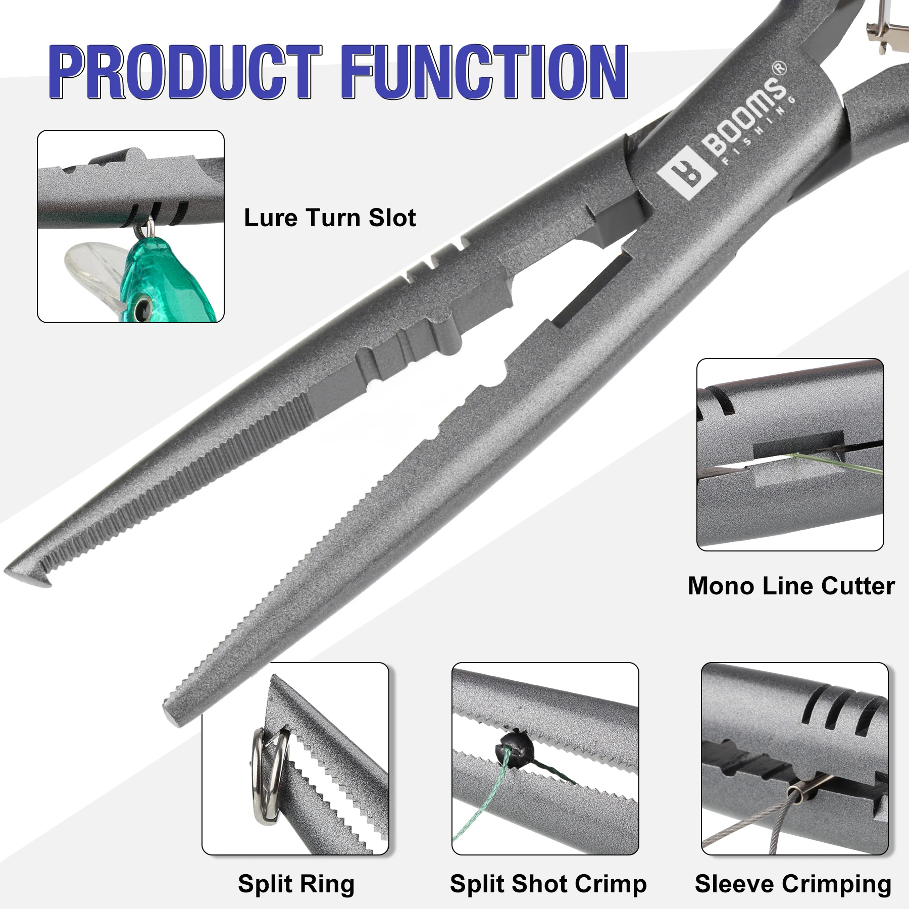 Alicates Booms multifunción pesca – Punta larga con cortador de línea - imagen 3
