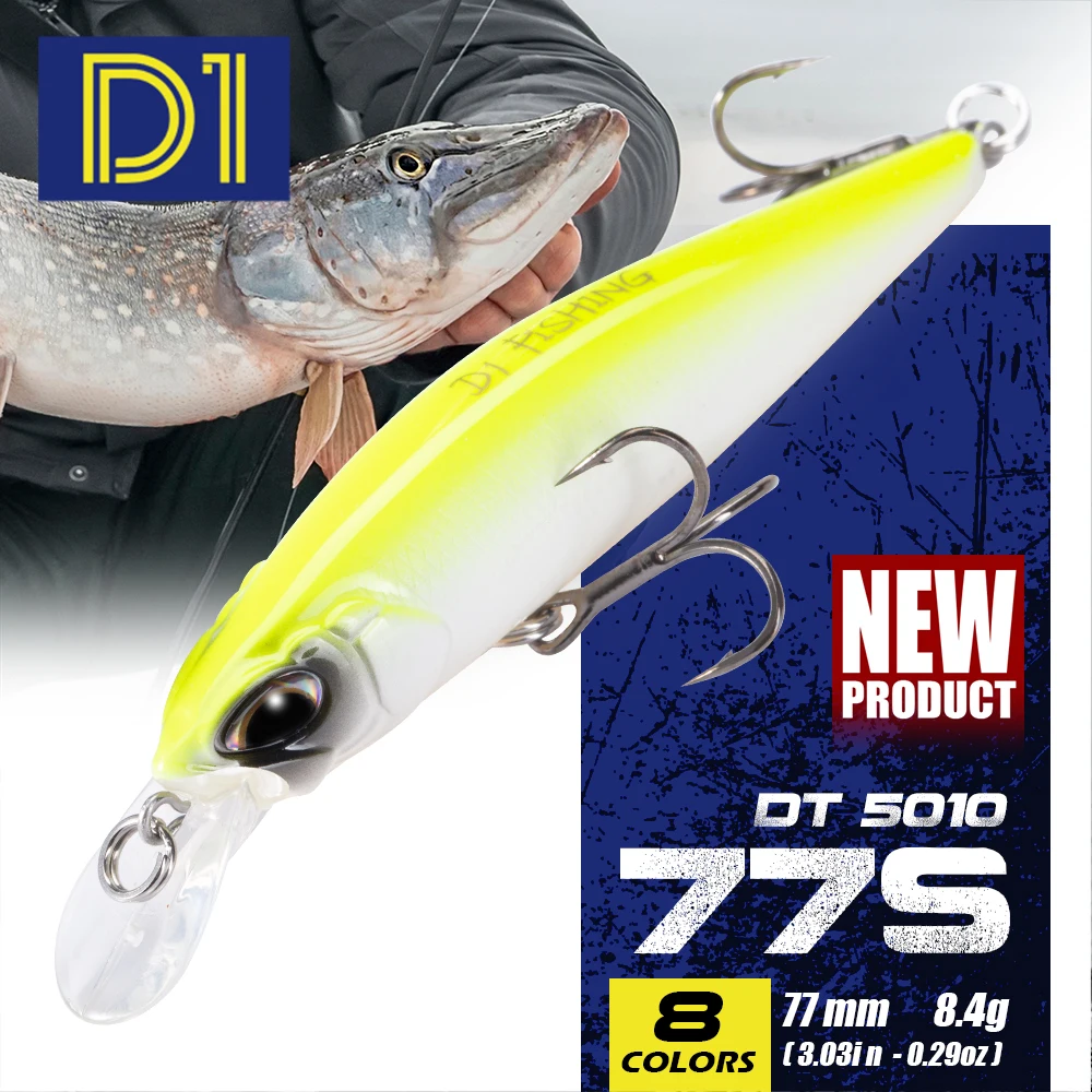 Minnow D1 Señuelo lucio Wobbler duro – hundimiento y suspendido