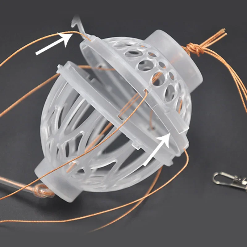 Anzuelos de pesca, cebos de explosión, jaula, caja de mar, monstruos con seis fuertes plásticos de acero al carbono, herramientas de aparejos esféricos para carpa, 1 ud. - imagen 2