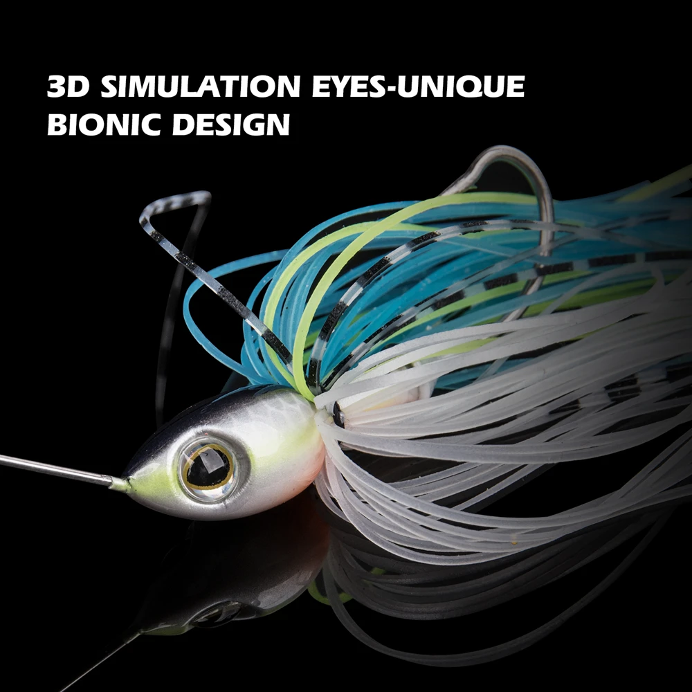 Goture-señuelo de pesca Spinnerbait, plantilla de Metal, 15g, 19g, cuchara de lubina, zumbador, Swimbait, sauce de alta velocidad, hoja de gota de agua, cebo giratorio - imagen 3